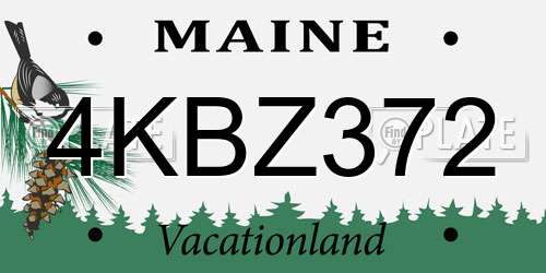 4KBZ372 Maine License Plate