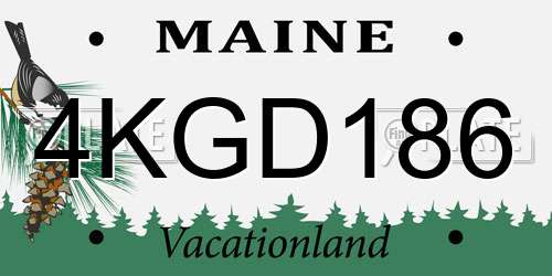 4KGD186 Maine License Plate
