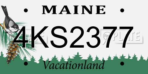 4KS2377 Maine License Plate