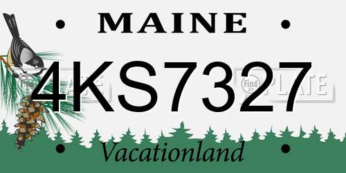 4KS7327 Maine License Plate
