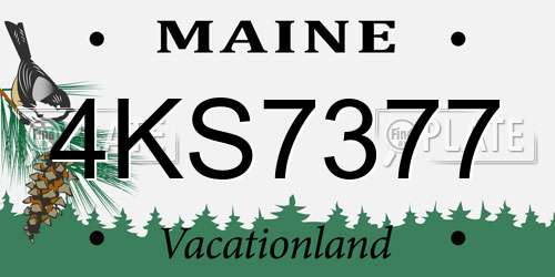 4KS7377 Maine License Plate
