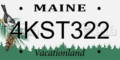 4KST322 Maine License Plate