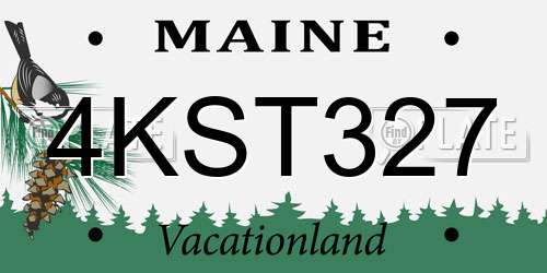 4KST327 Maine License Plate