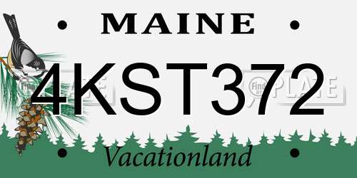 4KST372 Maine License Plate