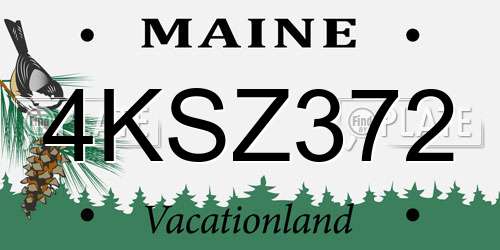 4KSZ372 Maine License Plate