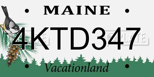 4KTD347 Maine License Plate