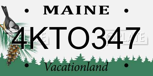 4KTO347 Maine License Plate