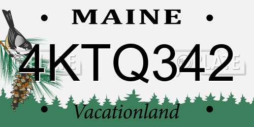 4KTQ342 Maine License Plate