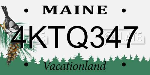 4KTQ347 Maine License Plate