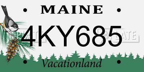 4KY685 Maine License Plate