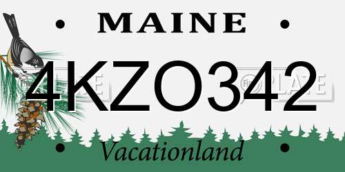 4KZO342 Maine License Plate