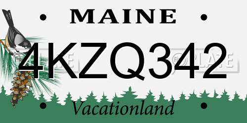 4KZQ342 Maine License Plate