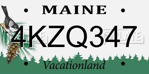 4KZQ347 Maine License Plate