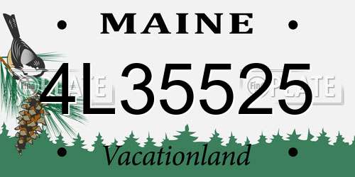 4L35525 Maine License Plate