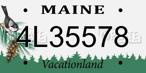 4L35578 Maine License Plate