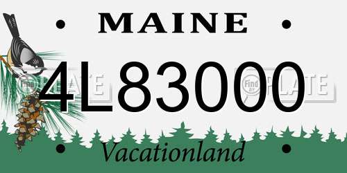 4L83000 Maine License Plate