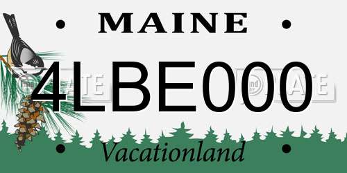 4LBE000 Maine License Plate