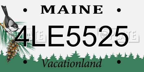 4LE5525 Maine License Plate