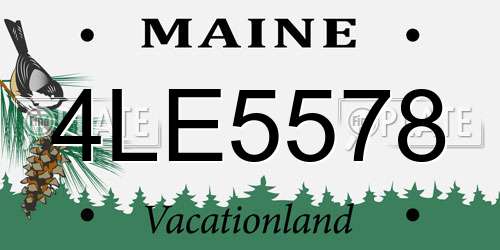 4LE5578 Maine License Plate