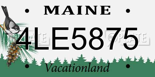 4LE5875 Maine License Plate