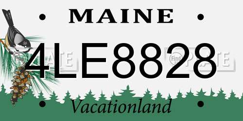 4LE8828 Maine License Plate