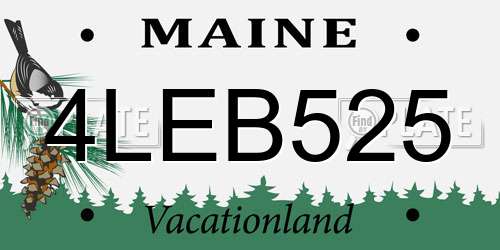 4LEB525 Maine License Plate