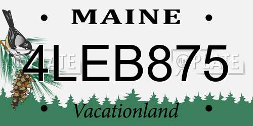 4LEB875 Maine License Plate