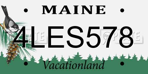 4LES578 Maine License Plate