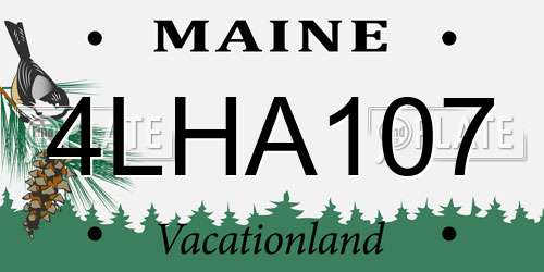 4LHA107 Maine License Plate
