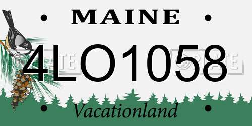 4LO1058 Maine License Plate