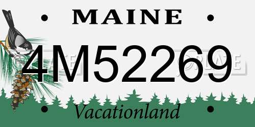 4M52269 Maine License Plate