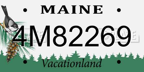 4M82269 Maine License Plate