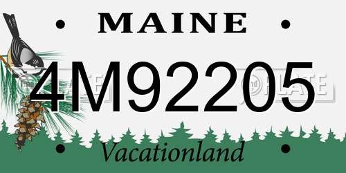 4M92205 Maine License Plate