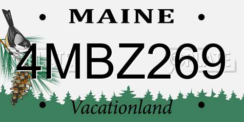 4MBZ269 Maine License Plate