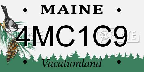 4MC1C9 Maine License Plate