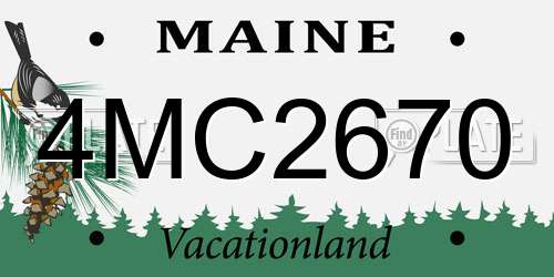 4MC2670 Maine License Plate