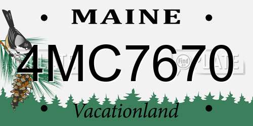 4MC7670 Maine License Plate
