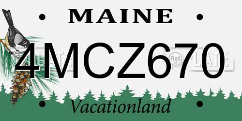 4MCZ670 Maine License Plate