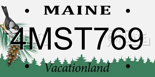 4MST769 Maine License Plate