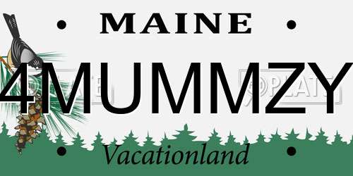 4MUMMZY Maine License Plate