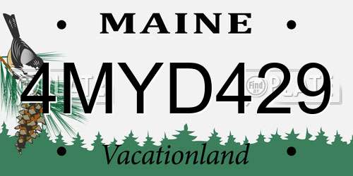 4MYD429 Maine License Plate