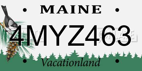 4MYZ463 Maine License Plate