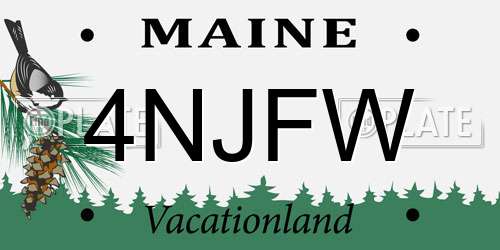 4NJFW Maine License Plate