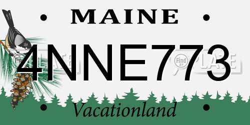 4NNE773 Maine License Plate