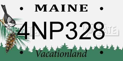 4NP328 Maine License Plate