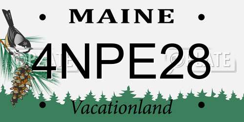4NPE28 Maine License Plate