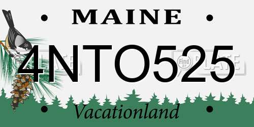 4NTO525 Maine License Plate