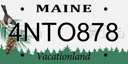 4NTO878 Maine License Plate