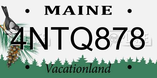 4NTQ878 Maine License Plate