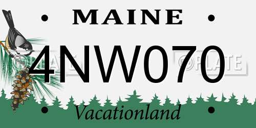 4NW070 Maine License Plate